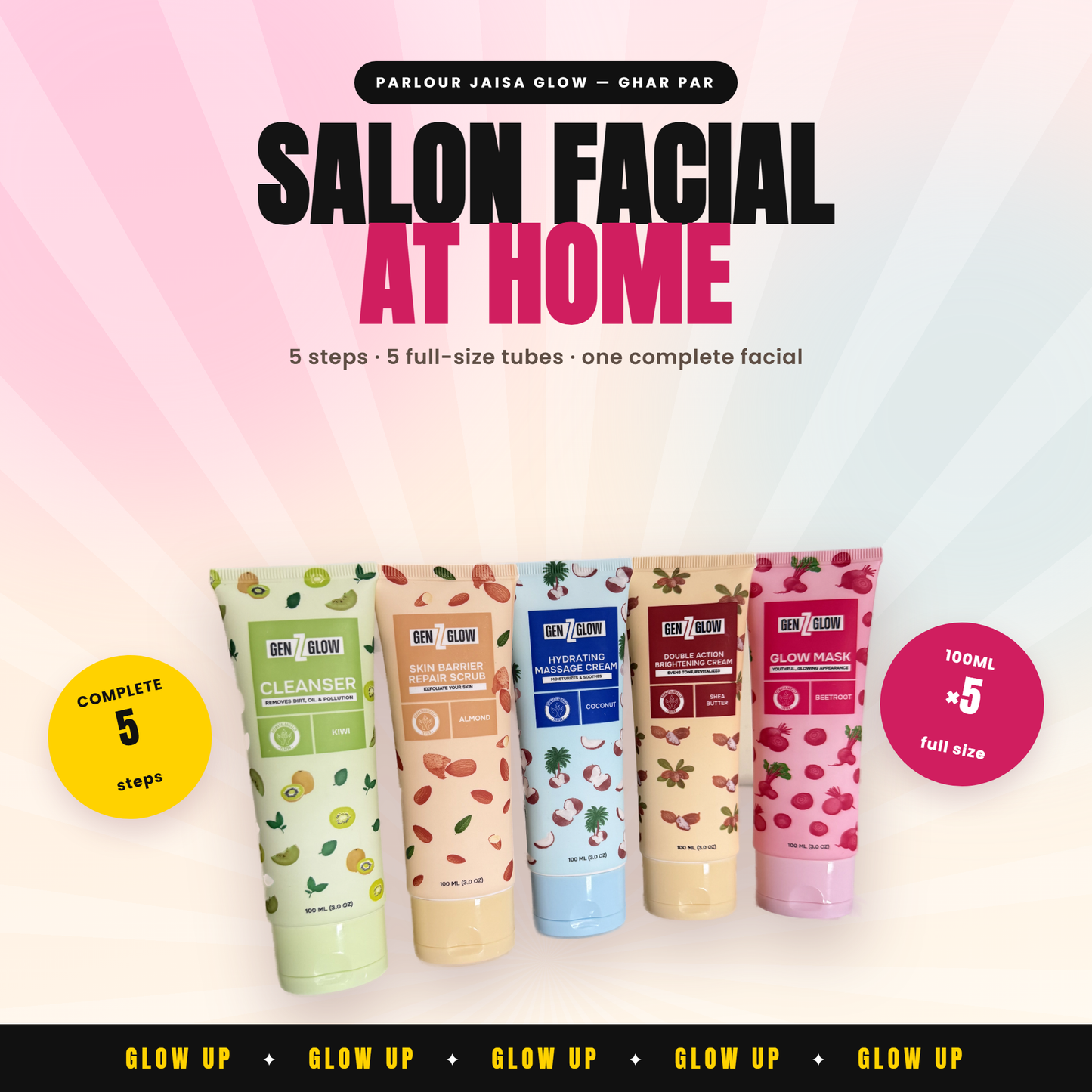Fruity Facial Kit (5 × 100ml) | Family Pack